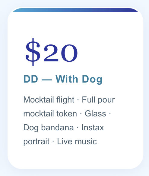 Wags & Wine DD Ticket — With Dog
